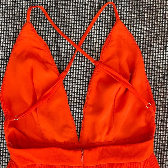 Fame and Partners Chiffon Pleated Low Cut Maxi Dress, Size 2, XS - Picture 7 of 14